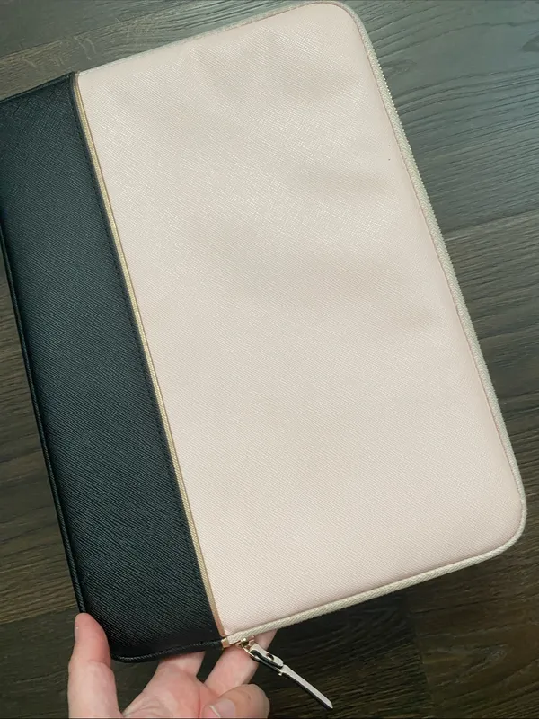 kate spade Two-Tone Pink and Black Laptop Sleeve with Gold Logo - Image 4