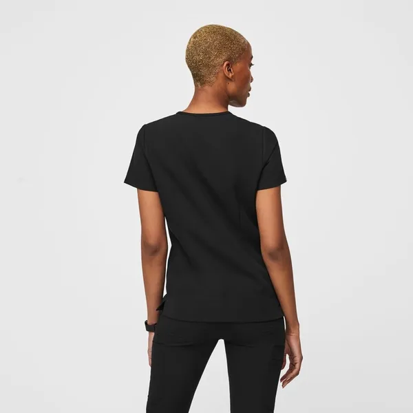 FIGS Casma Three Pocket Scrub Top Short Sleeve V-Neck Black XS Extra Small - Image 2