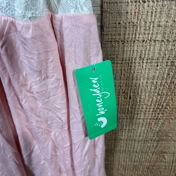 Honeydew Intimates Pink White Lace Chemise Nightgown Racerback NWT Women's Small - Image 4
