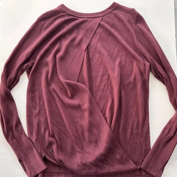 Lululemon Bring It Backbend Sweater Redwood Size 14 Cashmere Blend $118 Keyhole - Image 2