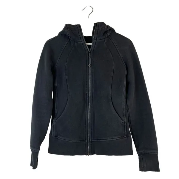 Lululemon Size 6 Scuba Hoodie Light Cotton Fleece Classic Fit Embroidered Logo‎ - Image 3