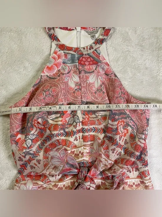 Guess Spring Floral Themed Apron Neckline Mid Length Dress size XS - Image 8
