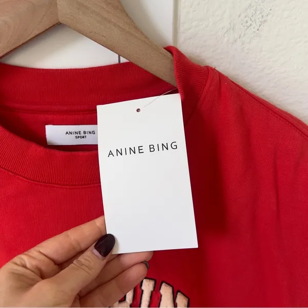 Anine Bing Sport Tyler Oversized Sweatshirt - Red - NWT - Image 12