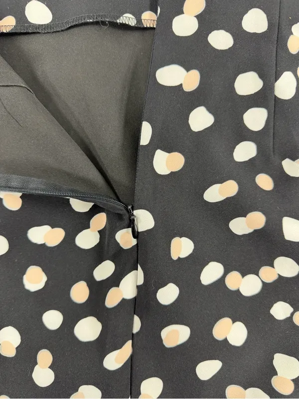 Philosophy Polka Dot Pencil Midi Skirt Black Blush Career Stretch Size 2 - Image 6