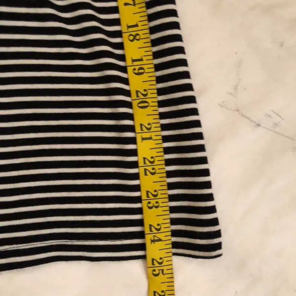 Bella swan Y2K Black white striped henley top shirt blouse long sleeve ruffle trim-S #goth #punk #grunge #whimsygoth #cottagecore Measurement in pics Great condition - Image 5