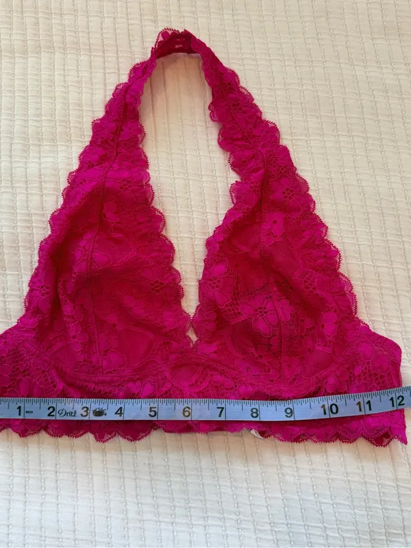 Free People Fuchsia Lace Halter Bralette - Image 7