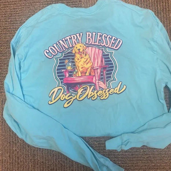 Country Road Country blessed dog obsessed long sleeved tahirt - Image 2