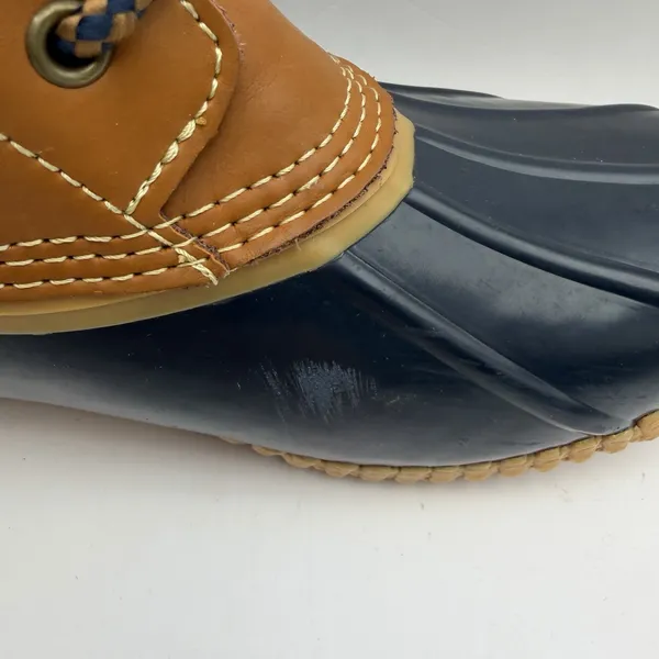 Land's End Women's Sz 8 Leather and Blue Rubber Duck Boots 502426‎ - Image 8