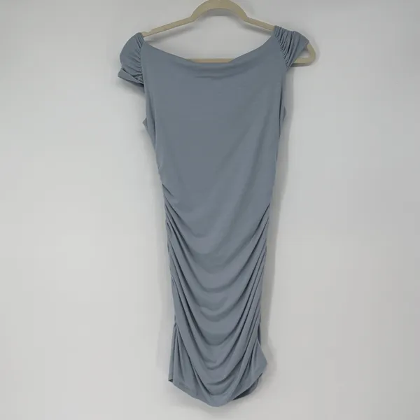 Reformation Blue Draped Ruched Bodycon Midi Dress‎ Tencel USA S Sexy - Image 2