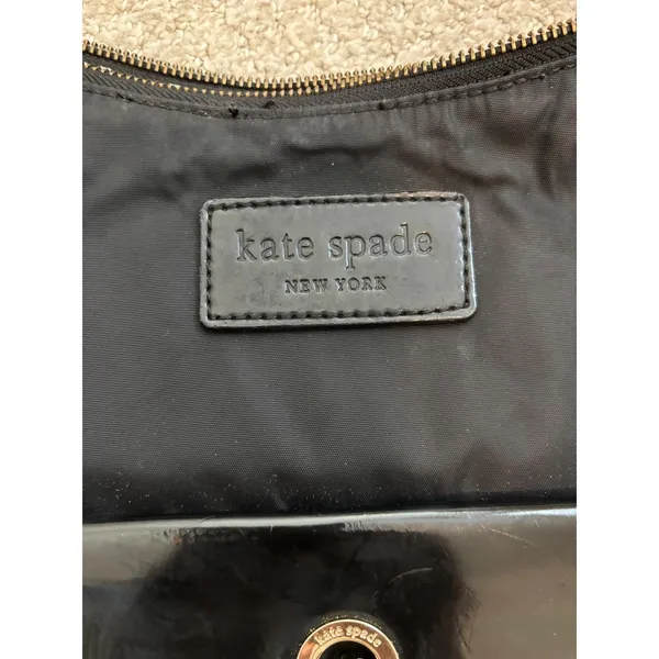 Vintage Kate Spade Little‎ Minka Cream Polka Dot Nylon Bag Y2K Key Retro Hobo - Image 3