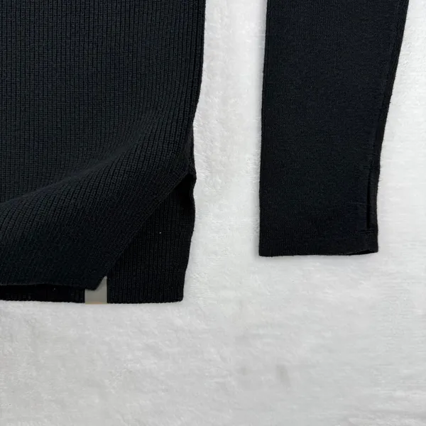 lululemon Ribbed Knit Crewneck Sweater‎ Black Women S LW3HJCS Thumbholes Raglan - Image 6