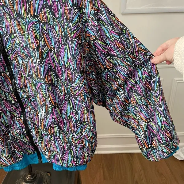 Vintage HTC Bold Colorful Print Windbreaker Spring Jacket M - Image 4