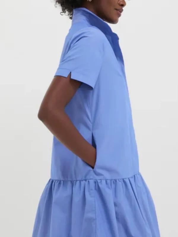 Tuckernuck XS NEW Sail Blue Martine Bubble Mini Dress Preppy Office Coquette - Image 7