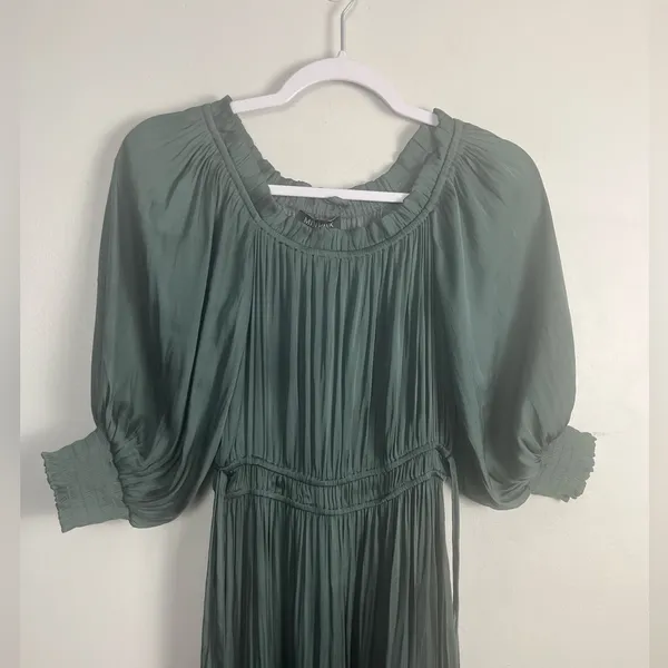 NWT MinkPink x Revolve Anya off shoulder Midi Dress in Dark teal size x-small - Image 3