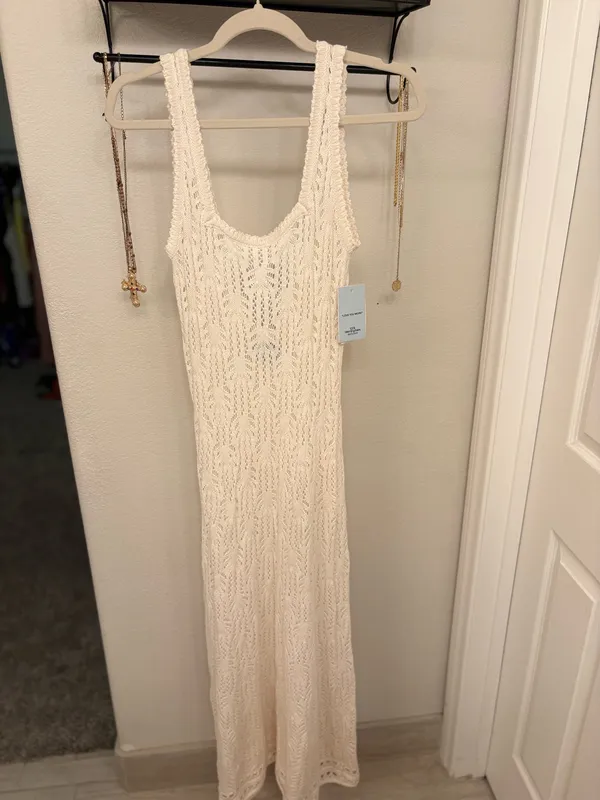Aqua & Kristopher Brock Bohemian Cotton Crochet Dress - Image 3