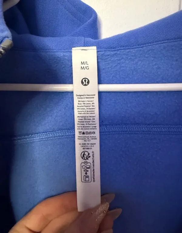 Blue Lululemon Scuba Hoodie Oversized Half-Zip - Image 2