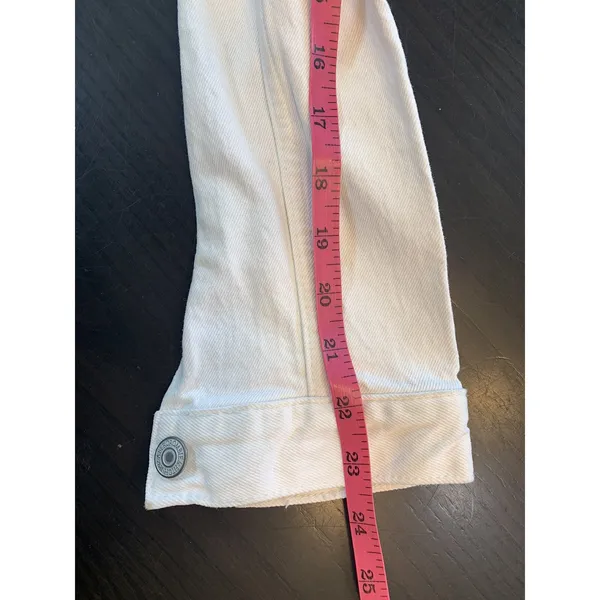Abercrombie & Fitch White Denim Trucker Jacket Womens XS 144J0317 Stretch Cotton - Image 16