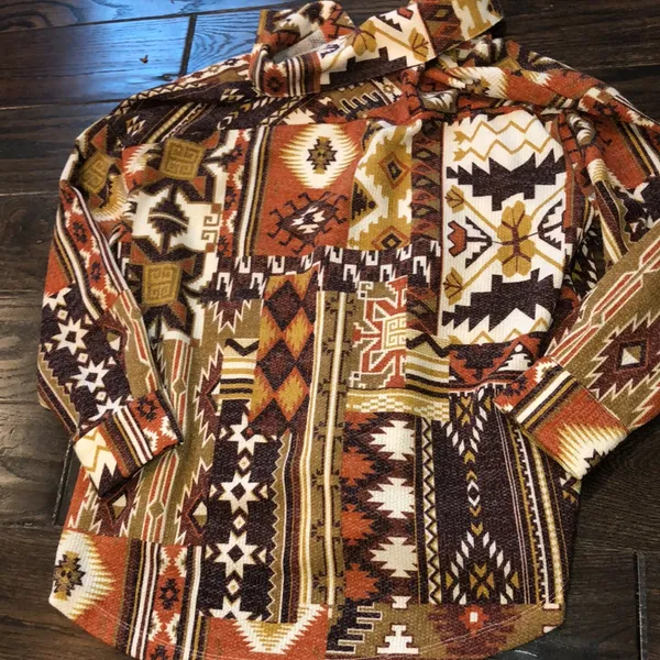 ZENANA boho button down shacket size large - Image 8