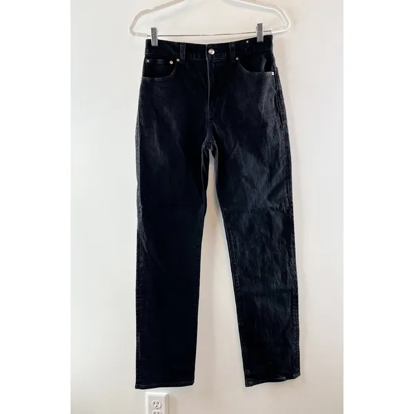 Madewell The Tall Longline Comfort Stretch Straight Leg Jeans Black Frost 26 T - Image 5