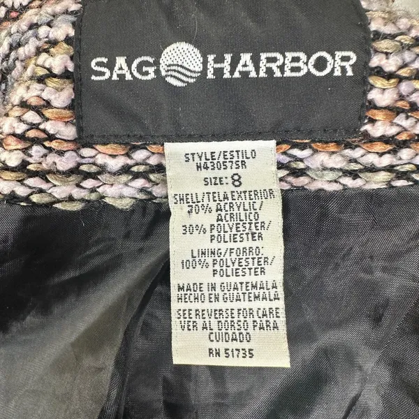 Sag Harbor Multicolor Boucle Full Zip Jacket Blazer Women's Size 8 - Image 3