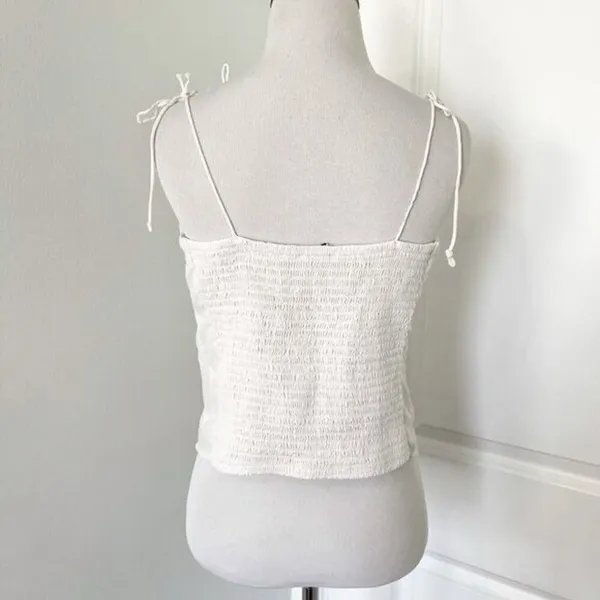 ✨Abercrombie & Fitch White Tie Strap V-Neck Sz Large Cami Top✨ - Image 8