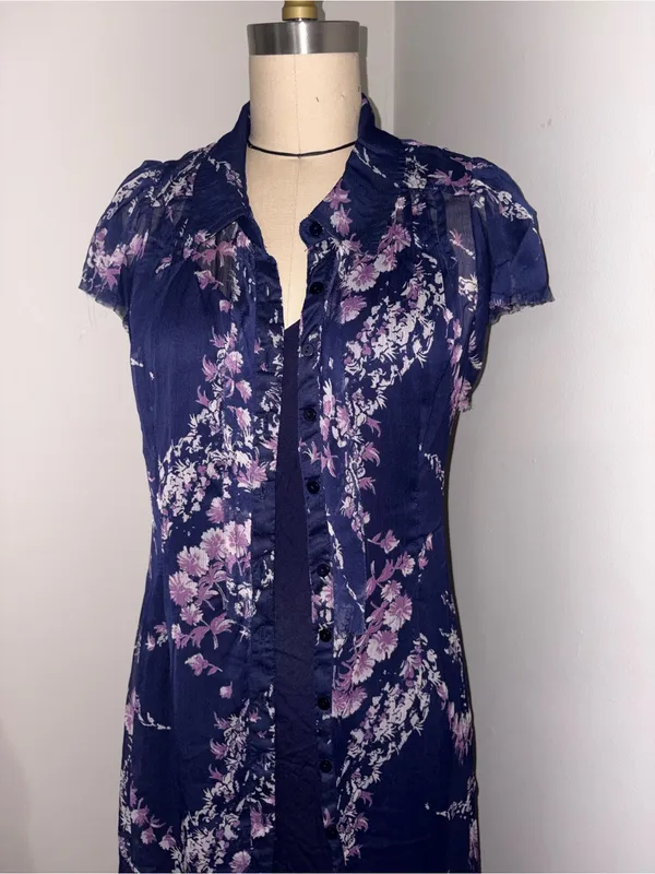 Free People Navy Combo Cannaday Maxi Dress Size Small - Image 5