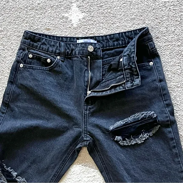 Adika Andor High Rise Straight Leg Cropped Jeans in Black Size 30 - Image 11