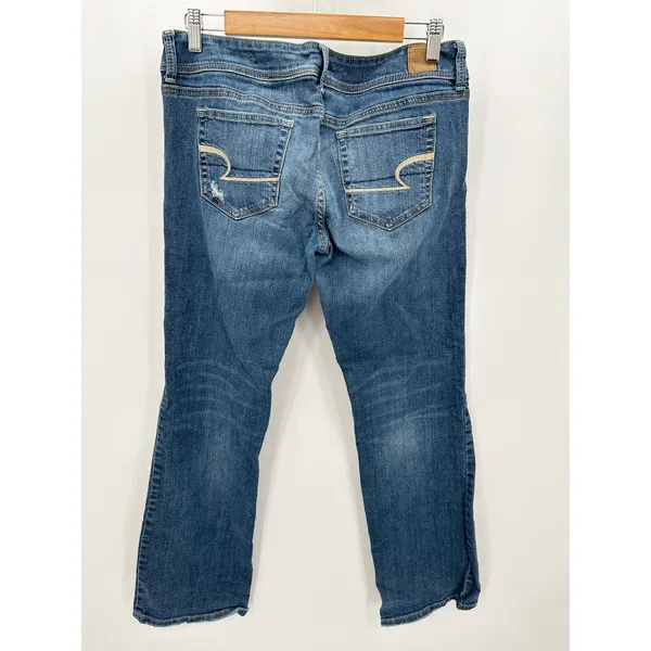 American Eagle‎ Y2K Mid Rise Slim Boot Denim Jeans Womens Size 12 Casual Staple - Image 2