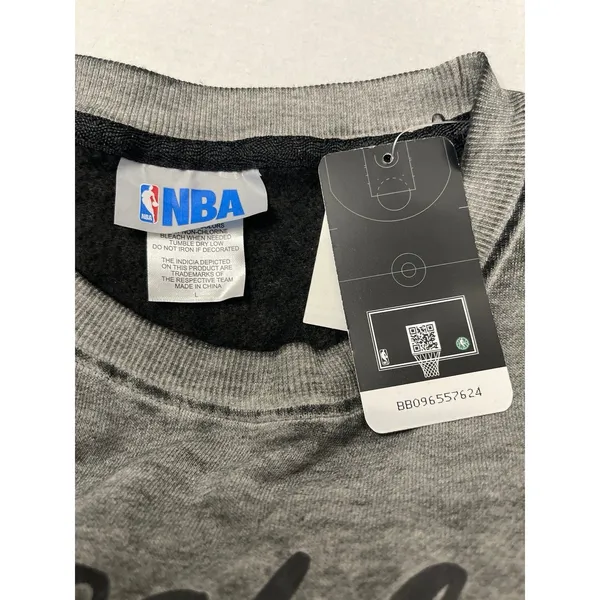 NBA Brooklyn Nets Women's Burnout Crew Neck Fleece Sweatshirt Size L New - Image 4