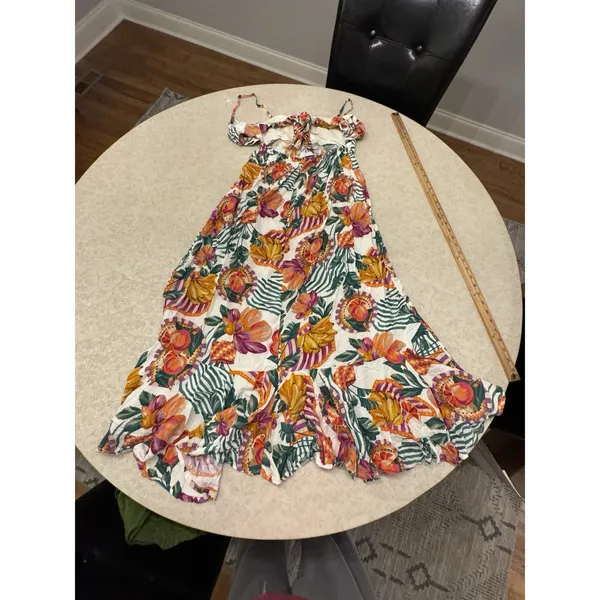 Paper Heart Dress Multicolor Fruit Floral Maxi Summer Ruffle Sundress Size Small - Image 5
