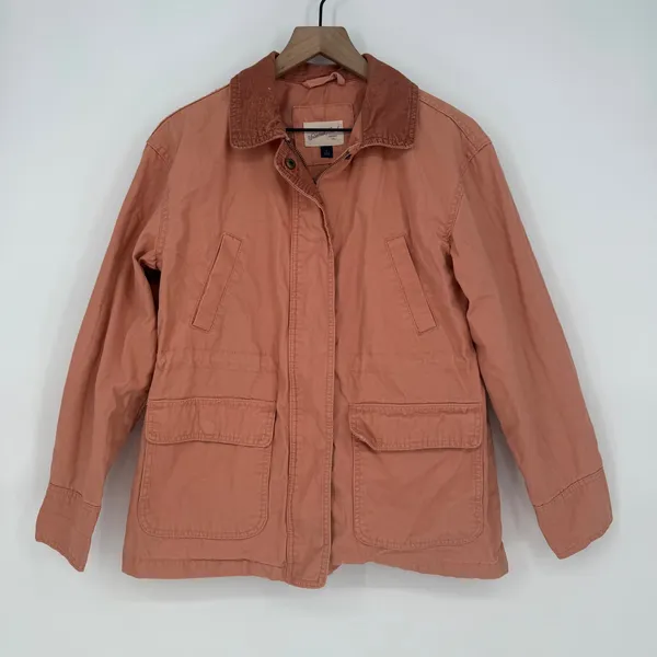 Universal Threads Utility Jacket Women's Size S Pink Cotton‎ Corduroy Collar - Image 2