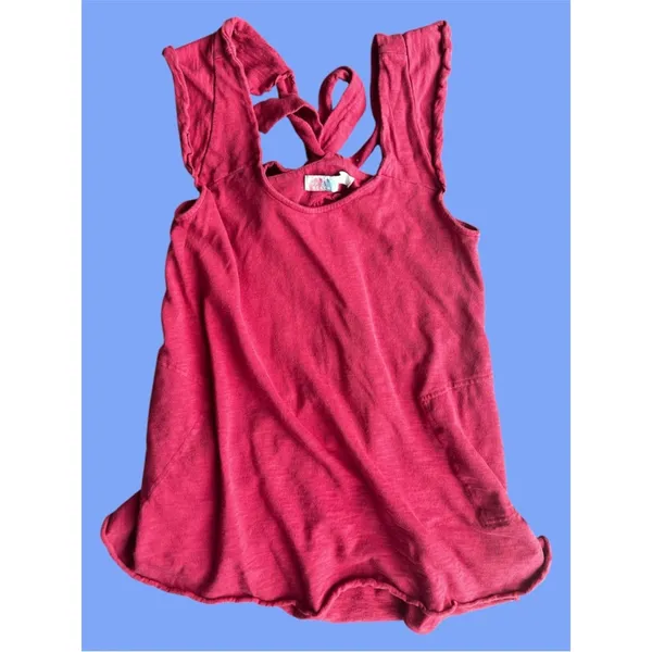 Free people cotton tank cherry cola red size large FP Beach - Image 3