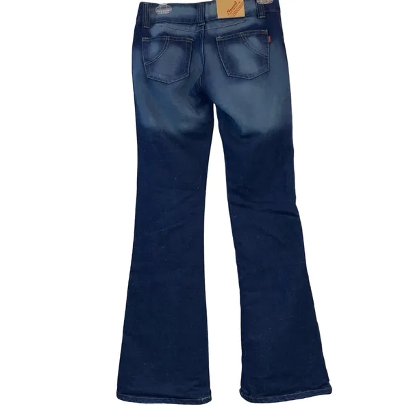 Neword Flare Jeans 29 Waist Bell Bottom Dark Wash Low Rise Size 38 Vintage Style - Image 2