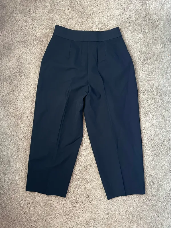 Asos Pleated Tapered Navy Trousers - Image 3
