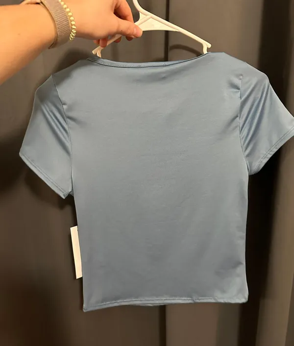 Square Neck Top Blue Size M - Image 2