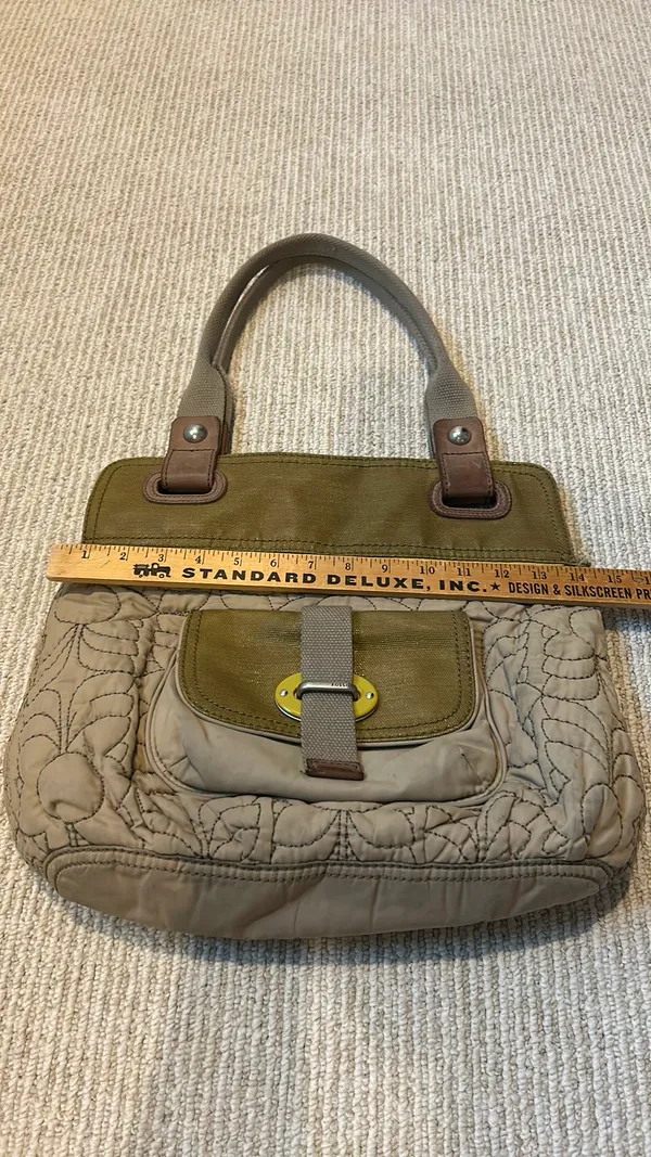Fossil Bag Shoulder Olive Green Quilted - Image 4