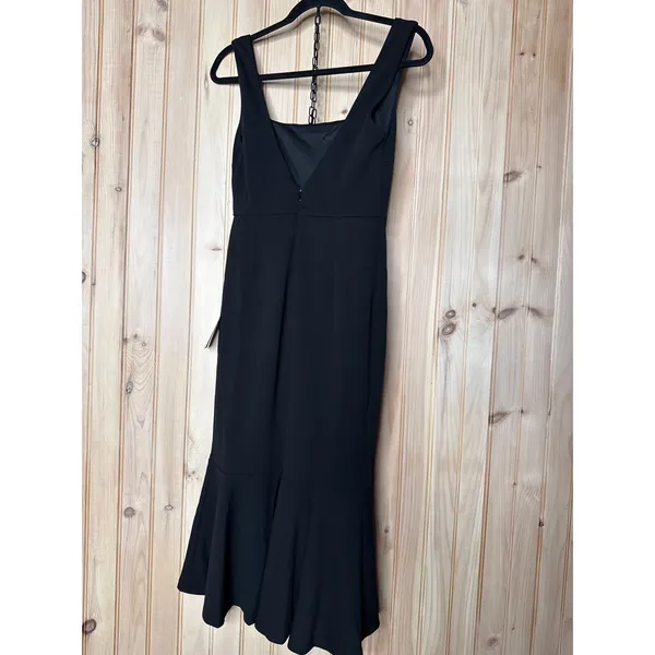 Lulus Moment Maker Black Square Neck Trumpet Midi Dress Party Banquet Medium - Image 6