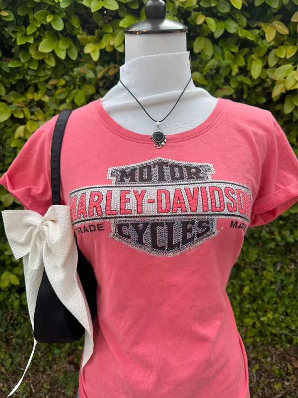 ✨Pink Harley Davidson sequins t-shirt  - Image 2