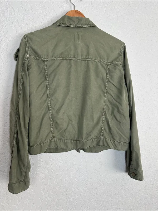 NEW Gap Tencel Icon Military Utility Jacket Olive Green Pockets Size XL - Image 8