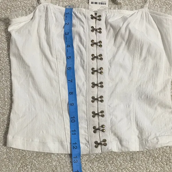 Free People White Lace-Trimmed Tank Size S - Image 9
