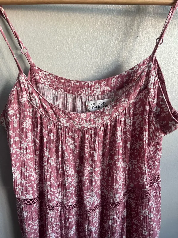 Pink Rose Floral Pink Maxi Dress - Image 2