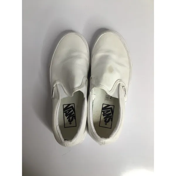 Vans Slip-On Shoes Womens 6 White Good Canvas Low Top Sneakers casual trendy - Image 6