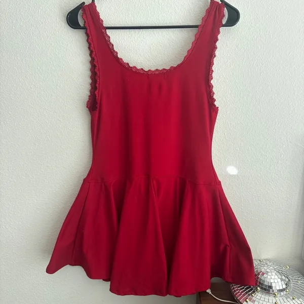 Wild Fable Red Active Dress Lace Trim Built-in Shorts Small VN1973322 - Image 8