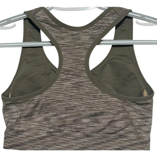 Avia Women's Beige Padded Razorback Front Zip Sports Bra Size L - Image 3