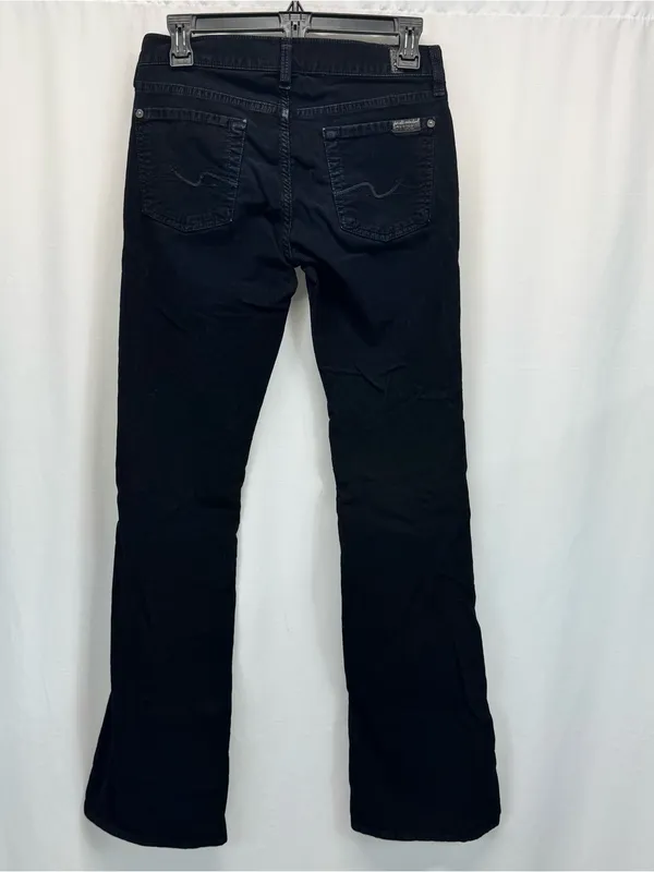 7 For All Mankind Black Boot Cut Corduroy Jeans 25 XS Preppy Minimalist Boho - Image 5