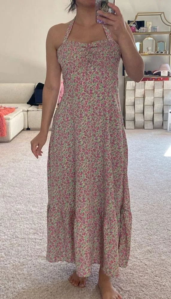 Floral halter neck dress. S Pink - Image 7