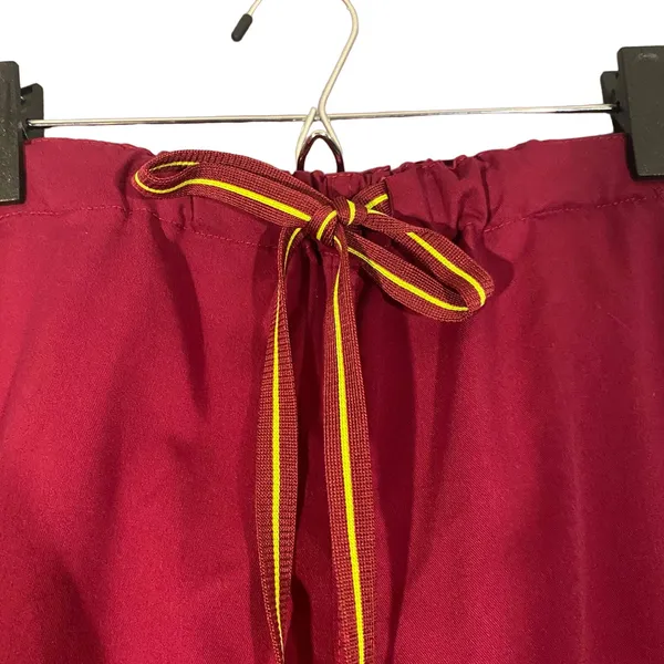 Med Couture Maroon Red Drawstring Waist Medical Scrub Casual Pants Women Sz S - Image 6