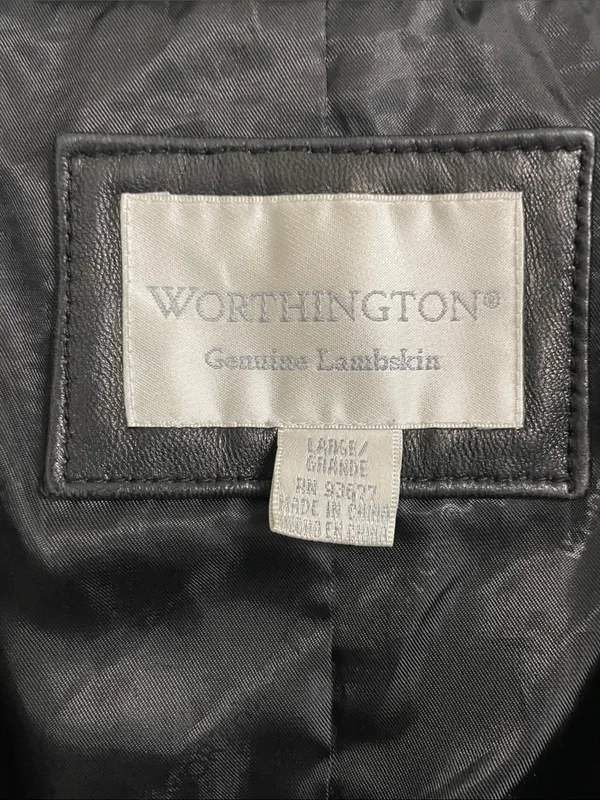 Vintage Worthington Black Leather Jacket Women’s Size Large - Image 5