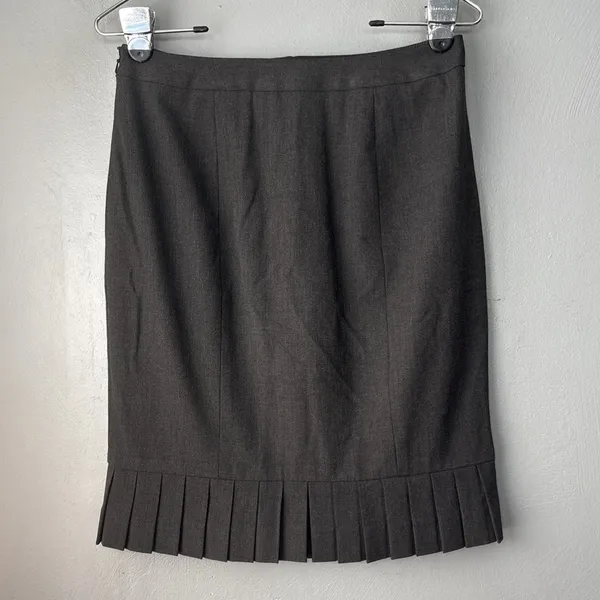 Semantiks Skirt Size 2 Charcoal Wool Career Pleated Ruffle Academia Office Siren - Image 4