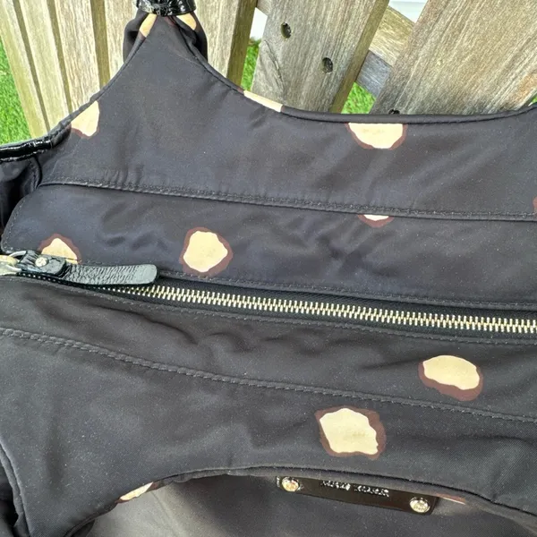 KATE‎ SPADE NY Black with Tan Spots Tote Nylon - Image 5